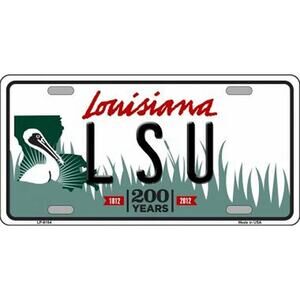 NCAA LSU Tigers Metal License Plate Baton Rogue Auto Truck Nat Champs Wall New